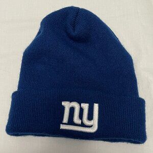 New York Giants Beanie Blue and White Preowned